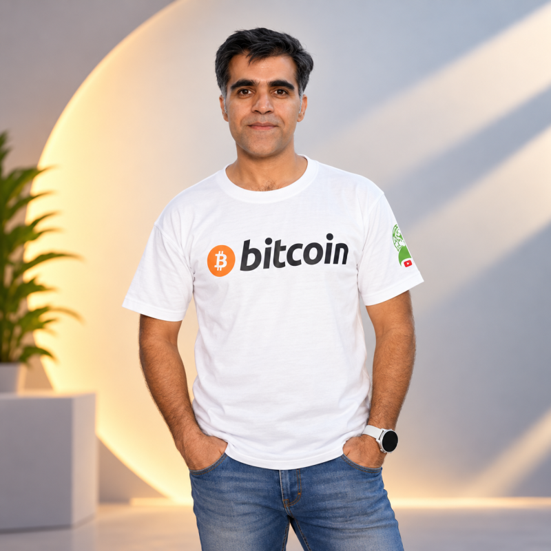 Simple Bitcoin / BTC Logo t-Shirt - Crypto Garments in Pakistan